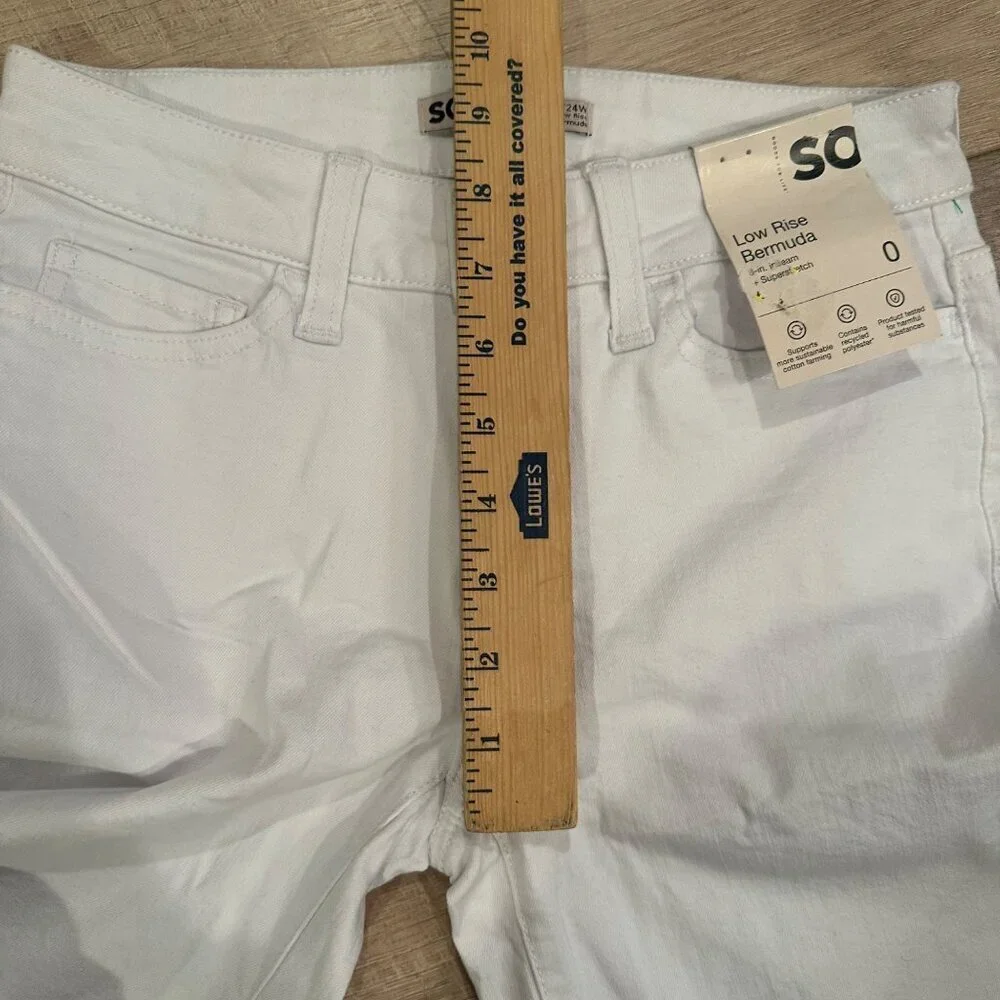 SO LOW RISE BERMUDA SHORTS WHITE NEW 0/24 - Picture 4 of 7